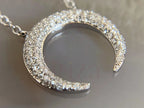 crescent moon pendant in White Gold | Briza Jewel