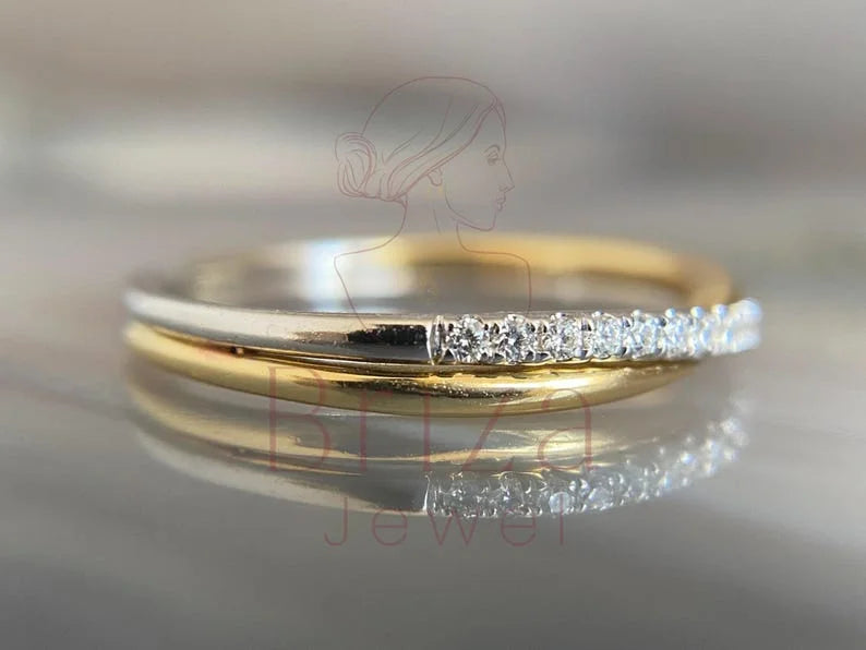 Two Tone Engagement Ring - Diamond | Briza Jewel