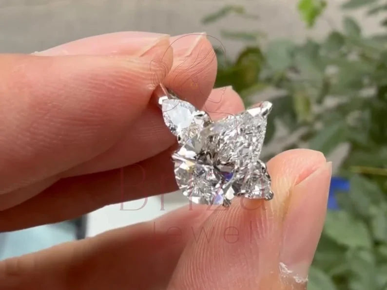 Lab Grown Diamond Engagement Ring - Pear Three Stone | Briza Jewel