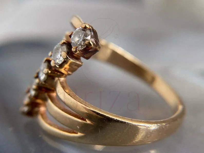 Split Shank Diamond Ring | Minimal Gold Statement Ring | Briza Jewel