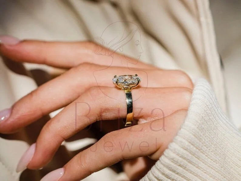 Oval Diamond Ring - Lab Grown Gold Solitaire | Briza Jewel