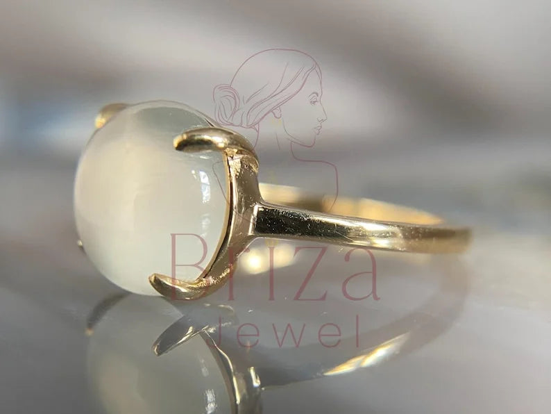 Moonstone Ring - 14K Gold | Briza Jewel