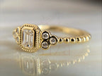 Vintage Emerald Cut Diamond Ring • 14K Gold Art Deco Bridal Ring | Briza Jewel