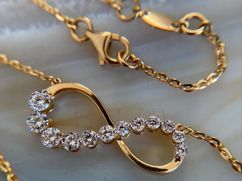 Infinity Diamond Necklace - Gold Minimal | Briza Jewel
