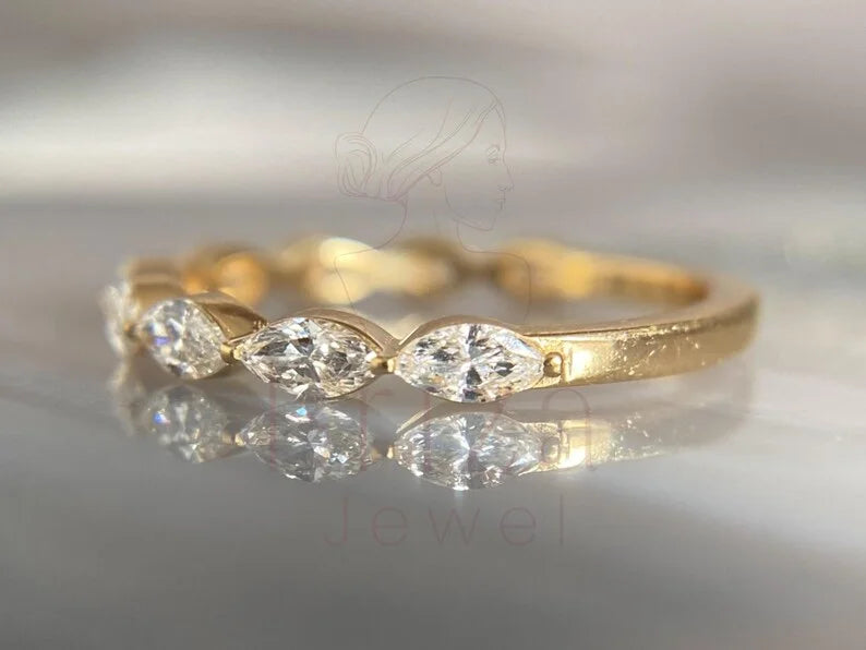 Marquise Cut Engagement Ring - Gold Eternity | Briza Jewel