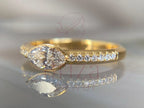 Marquise Cut Diamond Ring - Yellow Gold Pave | Briza Jewel