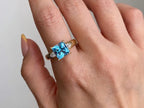 Princess Cut Blue Diamond Ring - Gold Diamonds | Briza Jewel