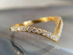 V Shaped Wedding Band - Ring | Briza Jewel