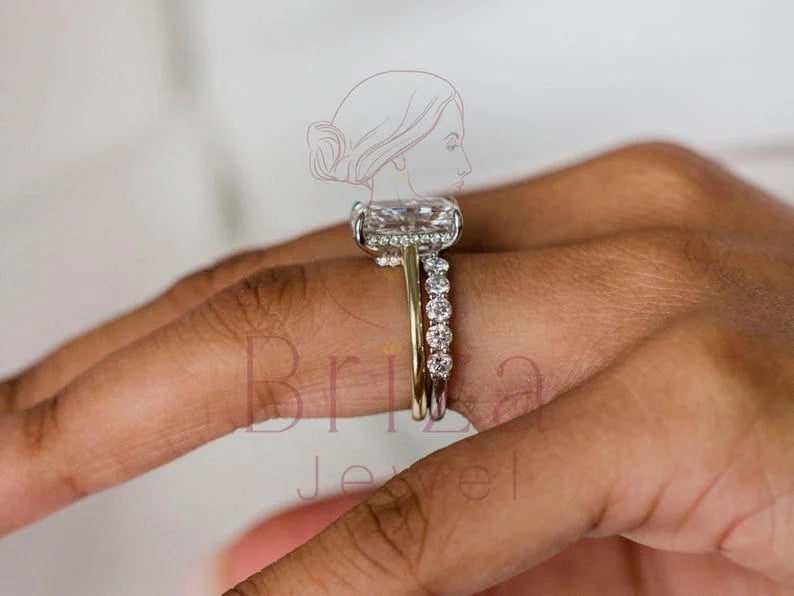 Lab Grown Radiant Cut Engagement Ring - Gold Diamond | Briza Jewel