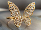 Butterfly Engagement Ring - Gold Baguette Diamond | Briza Jewel