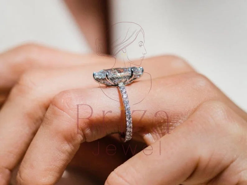 3 Carat Marquise Diamond Ring - Lab Grown White Gold Three Stone | Briza Jewel
