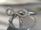 Diamond Bow Ring - 18K White Gold | Briza Jewel