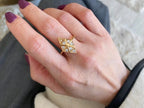 Art Deco Diamond Ring - Gold Cluster | Briza Jewel