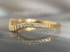 Chevron Diamond Wedding Band - Lab Grown Gold Ring | Briza Jewel