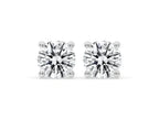 Round Diamond Stud Earrings - Silver Moissanite | Briza Jewel