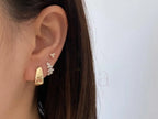 White Gold Diamond Stud Earrings – Modern Leaf Cluster Design | Briza Jewel