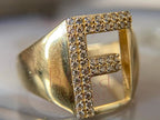 Gold Ring with Initial - Lab Grown Diamond | Briza Jewel