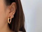 Gold Heart Hoop Earrings - Minimalist | Briza Jewel