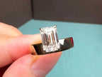 Lab Grown Engagement Ring - Emerald Cut Emerald Solitaire | Briza Jewel