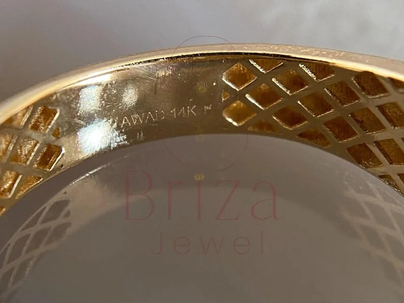 Cuban Link Wedding Band - Gold Ring | Briza Jewel