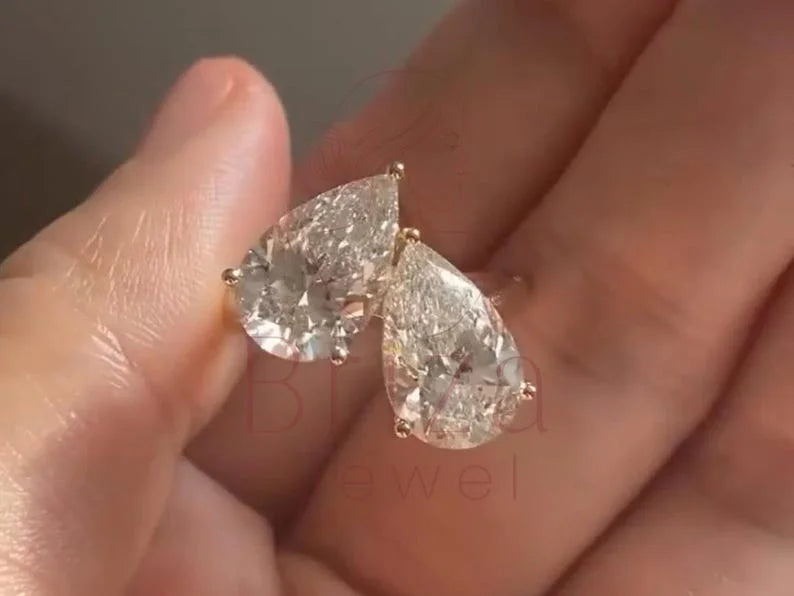 Toi et Moi Ring - Pear Moissanite | Briza Jewel