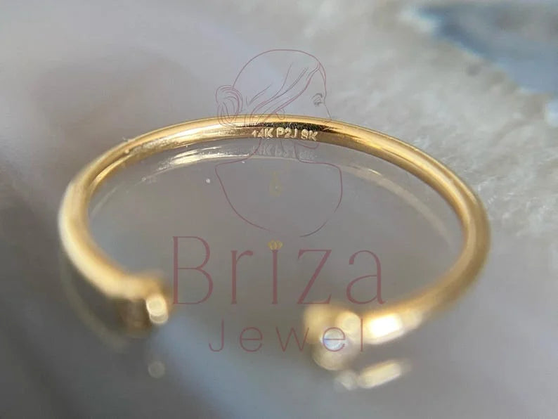 Gold Stacking Ring - Lab Grown Diamond | Briza Jewel