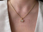 Oval Diamond Pendant - Lab Grown 14K Gold Solitaire | Briza Jewel