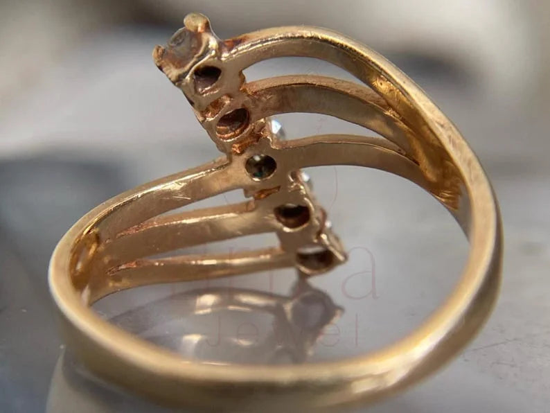 Split Shank Diamond Ring | Minimal Gold Statement Ring | Briza Jewel