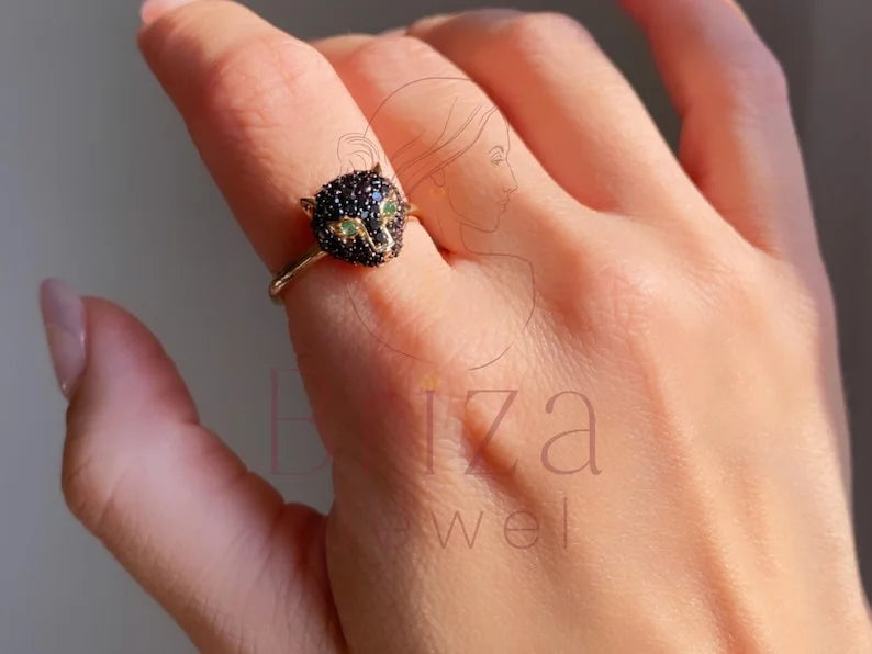 Black Diamond Ring - Gold | Briza Jewel