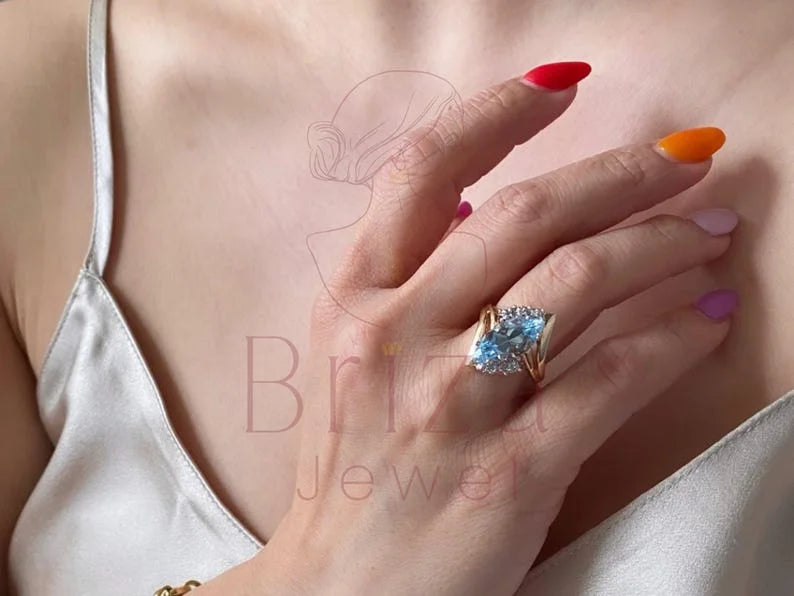 Marquise Engagement Ring - Moissanite | Briza Jewel