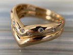 Chevron Diamond Ring - Yellow Gold Round | Briza Jewel