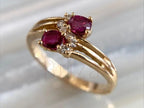 Ruby and Diamond Gold Ring - Vintage | Briza Jewel