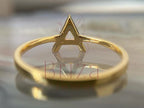 Letter Ring - Gold Moissanite | Briza Jewel