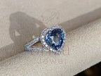 Blue Heart Diamond Ring - Halo | Briza Jewel