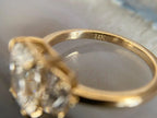 3 stone radiant cut engagement ring - Yellow Gold | Briza Jewel