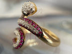 Gold Snake Ring - Diamond | Briza Jewel