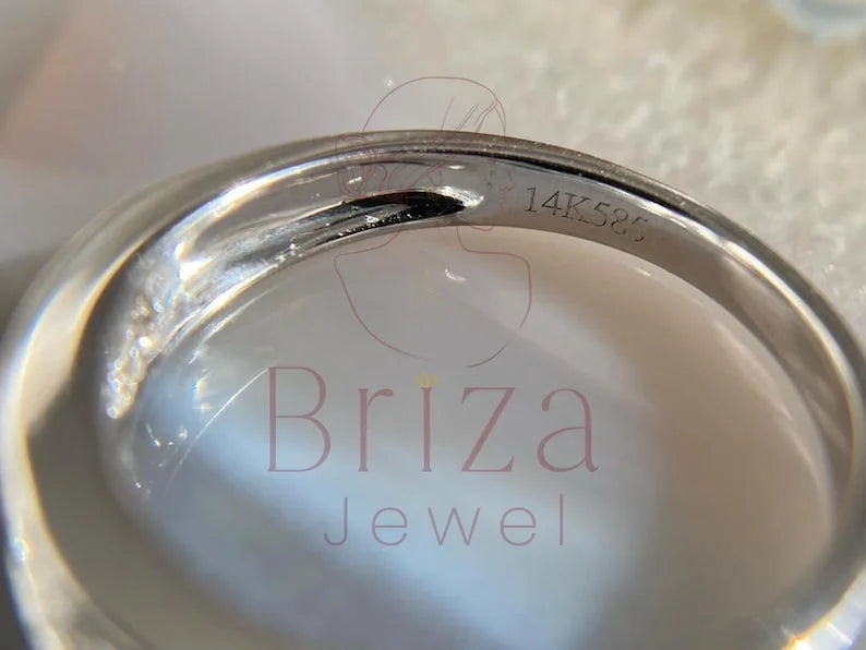 Baguette Diamond Band - White Gold Princess Eternity Ring | Briza Jewel