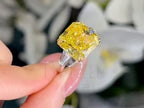 Cushion Cut Yellow Diamond Ring - Lab Grown | Briza Jewel