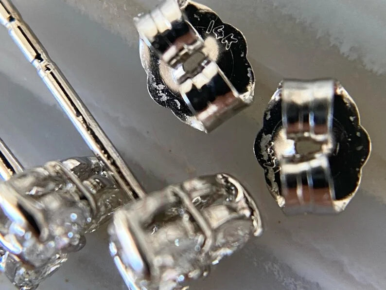 round diamond stud - White Gold Cluster Ring | Briza Jewel