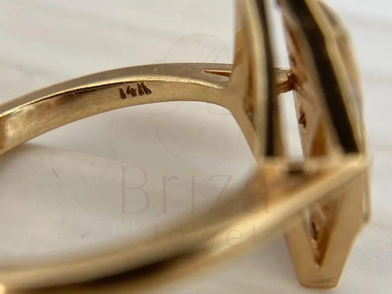 Art Deco Diamond Ring - Gold Cluster | Briza Jewel