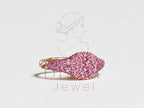 Pink Sapphire Engagement Ring - Rose Gold Pave | Briza Jewel
