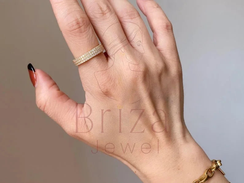 Gold Eternity Band - Diamond Ring | Briza Jewel