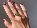 Green Jade Flower Ring - Vintage Style Ring | Briza Jewel