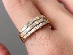 Gold Baguette Diamond Band - Lab Grown Ring | Briza Jewel