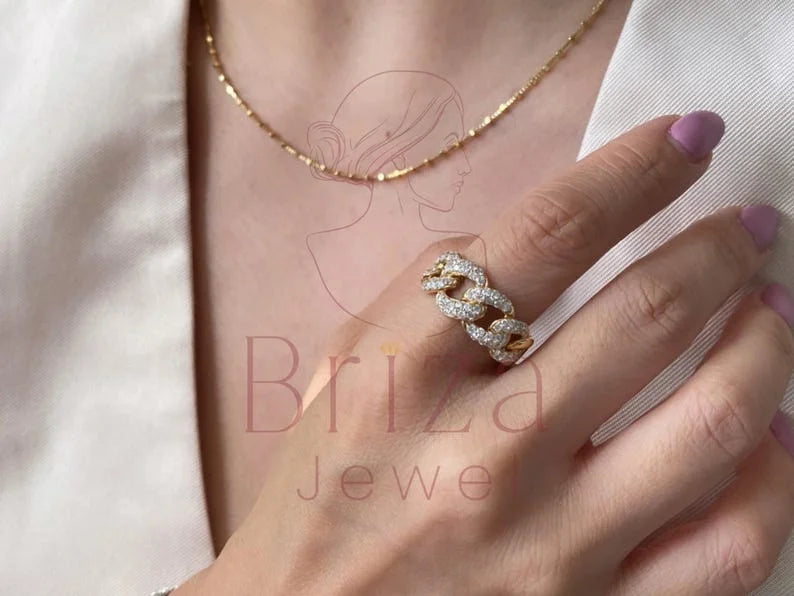 Cuban Ring - Lab Grown Yellow Gold Diamond | Briza Jewel