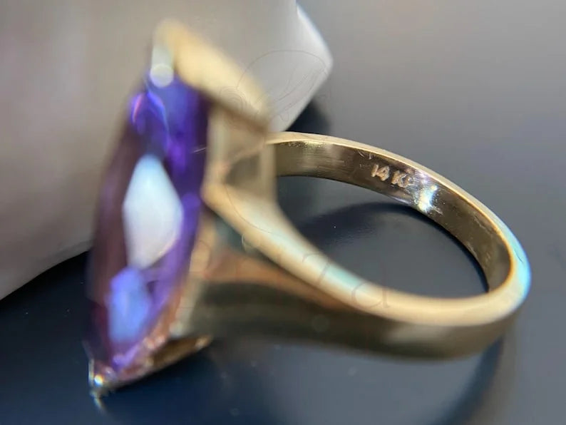 Marquise Cut Amethyst Ring - Vintage | Briza Jewel