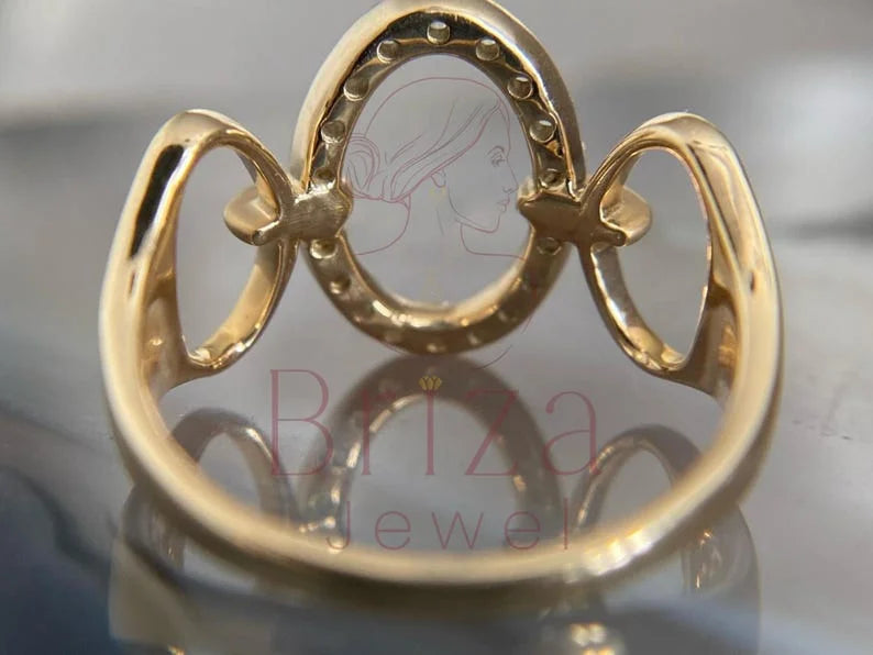 Open Oval Ring - Lab Grown Gold Diamond | Briza Jewel