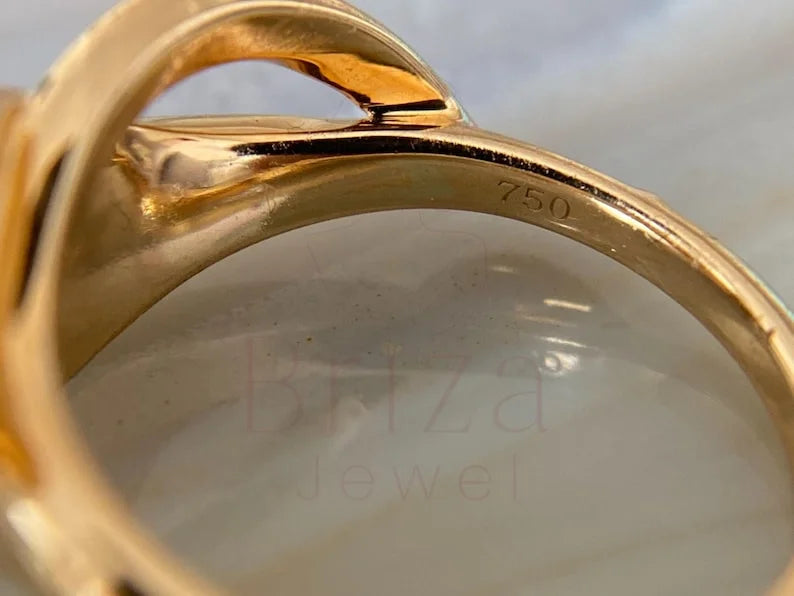 Yellow Gold Snake Ring - Modern Diamond Serpent Ring | Briza Jewel