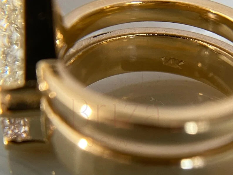 Toi et Moi Wedding Ring - 18K Yellow Gold Ring | Briza Jewel