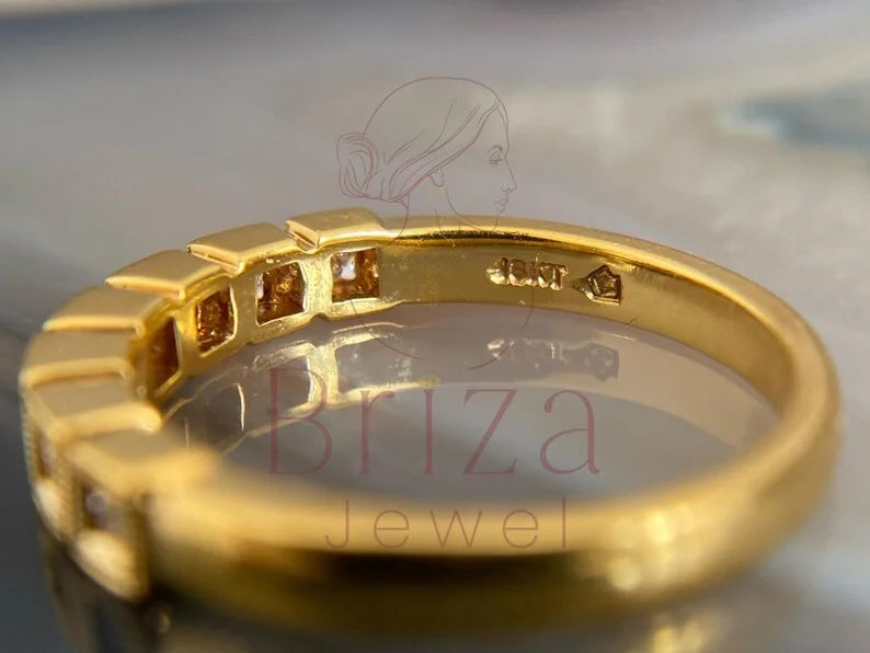 Princess Cut Wedding Ring - Gold Moissanite | Briza Jewel
